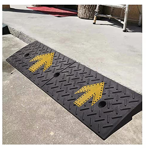 Gummi-Türschwellenrampe, rutschfeste Hochleistungs-Rollstuhlrampen für Laderampe, Garage, Gehweg, LKW, 2/2,4/2,8 Zoll Anstieg (Größe: 100 x 25 cm x 7 cm) (A 100 x 25 cm x 5 cm), tragbare Rampen