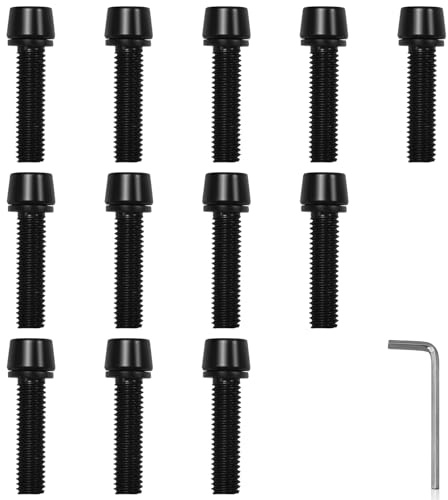 xiaoxiaozhijia 12 Stück Fahrrad Vorbau Schrauben,M5 x 20 mm Inbusschrauben Sortiment,MTB-Schrauben mit Unterlegscheiben für Lenker/Flaschenhalter/Sattelstützenklemme/Rahmenschrauben Hinten (M5x20mm)