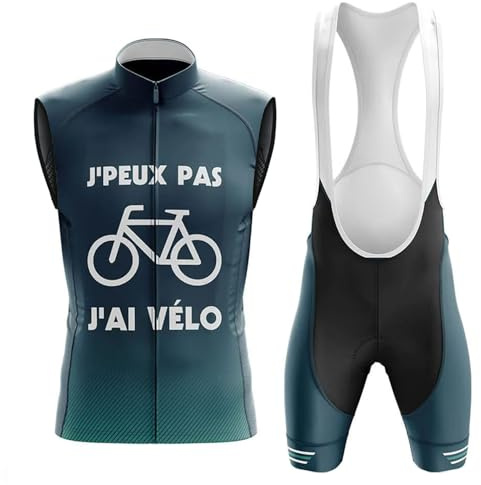 Abbigliamento Ciclismo Uomo Completo Bici MTB Estivo Maglia Ciclista Senza Maniche,Maglietta Bicicletta Gilet e Salopette Pantaloncini con 9D Gel Imbottiti,Tuta da Ciclo Asciugatura Rapida(6,XL)