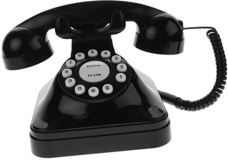 ABOOFAN Teléfono Fijo Vintage De Mesa Retro con Botón Diseño Clásico Antiguo para Casa y Oficina Decoración Elegante Negro