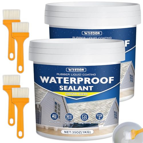 Sigillante Impermeabile Liquido Trasparente 1KG - Impermeabilizzante Invisibile per Interni/Esterni, Antigoccia per Perdite Bagno/Tetti/Muri | Adesivo a Base Acqua