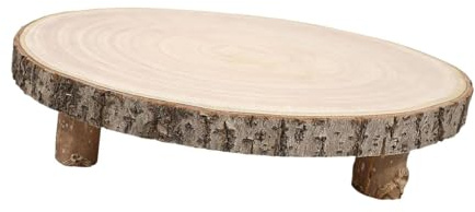 LOVIVER Wood Cake Stand Wood Planter Holder Home Dessert Wedding Centerpiece Plant Cheese Board Base Decor Wedding Cake Display Decor, L