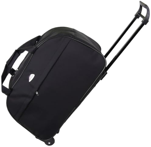 CNAFGBGG Bolsa de Lona Enrollable con Ruedas de Gran Capacidad Bolso de Lona con Ruedas Impermeable con y Mango Llevan Bolsas de Viaje de Moda semanales para Mujeres y Hombres, Negros.