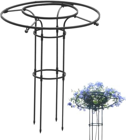 Umbrella Trellis, Vertical Metal Garden Trellis, Umbrella Support Frame For Climbing Plant, Vine Plant Stand, Garden Rustproof Metal Vine Plants Support Tower For Climbing Plants And Flowers