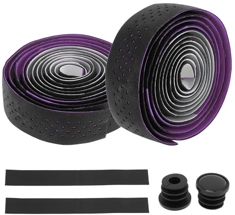BULLSPANN Lenkerband Für Fahrräder, Rutschfest Und Stoßdämpfend, 1 Satz | Farbe: Schwarz, Lila, Weiß, Material: PU, EVA, Länge: 2.14m, Breite: 30mm, Für Road Bike, Mountain Bike