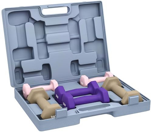 SPORTNOW Hantelset, 6er Set Hanteln mit Gewichten, Kurzhantelset aus Stahl, 1kg, 2kg, 3kg Kurzhanteln für Männer und Frauen, Dumbbell Set für Zuhause, Fitnessstudio, Krafttraining