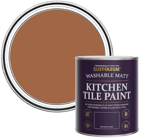 Rust-Oleum Water-Resistant Kitchen Tile Paint in Matt Finish - Cinnamon 750ml