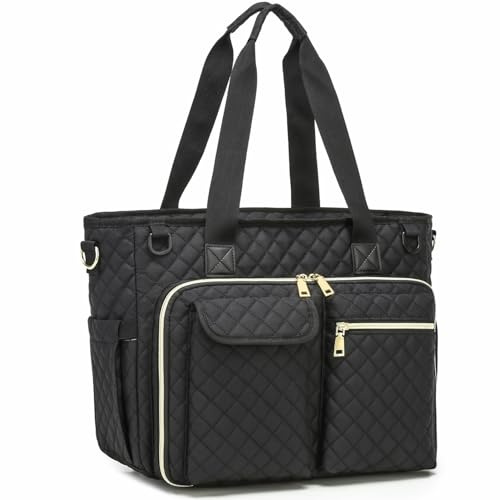 BlesMaller Lehrertasche Damen Arbeitstasche mit 15,6 Zoll Laptopfach | mit Gepäckriemen große Lehrer Tragetasche für Arbeit, Schule, Büro, Business