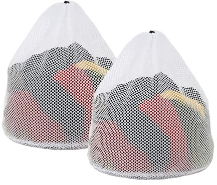 ALLY-MAGIC 2 unidades de red de lavandería para lavadora, bolsas de ropa de 30 x 40 cm, red pequeña con tope de cordón reutilizable, bolsa de lavado para evitar la deformación de la ropa, protege la