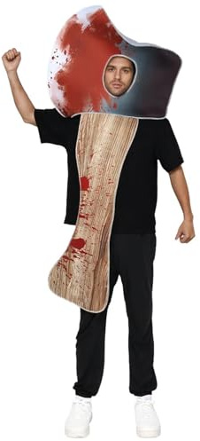 Scary Hatchets Horror Outfit With Composite Sponge Fabric Blood Splatter Design For Cosplay Contests Themed Gatherings Bloody Axes Costume Halloween Theater Performances