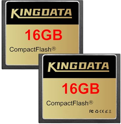 KINGDATA Compact Flash Tarjeta 16GB 2pack de Memoria CF400X FAT32 Tipo I para Equipo Cámaras Digitales Vintage