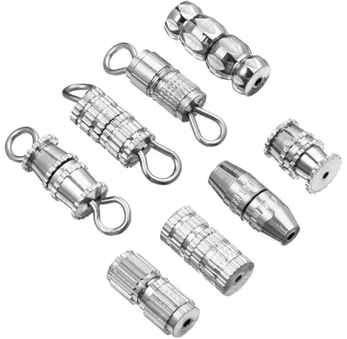Copper Screw Type Clasps 40pcs for Bracelet and Necklace Making | Silver Finish, Reliable Fastening, Comfortable Wear, 40pcs Pack for Craft Projects and Jewellery Findings