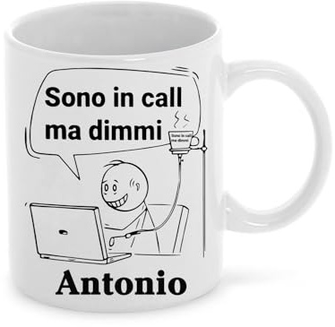 Generico Tazza mug in ceramica da Ufficio - Tazza Sono in Call ma Dimmi divertente Tazza regalo collega colleghi Humor personalizzabile con nome natale pasqua regali mug latte the idea simpatica