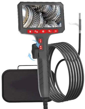 3.9mm 5 Million Pixels HD Two-Way Rotary 360° Industrial Piping Endoscope Camera Borescope Inspection with 5.0 Inch(2m)