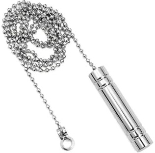 Bathroom Light Pull Cord Handle with 85cm Bead Chain, Silver Aluminium Alloy Pull Light Switch Pendant for Toilet Shower Ceiling Fan Blinds, Decorative Pull Cord Accessory for Home Lighting Control
