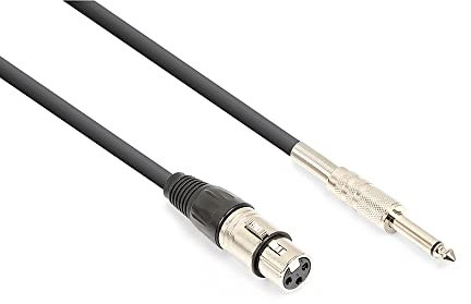 VONYX Professional Female XLR to 6.3mm Mono Jack Cable 1.5m - Durable Metal Connectors, Perfect for PA Systems, Live Performances, Studio Use, XLR To Jack
