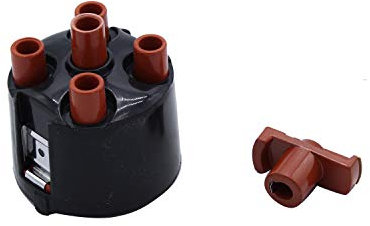 TAKPART 1x Zündverteilerkappe + 1x Zündverteilerfinger Zündverteilerläufer Schwarz