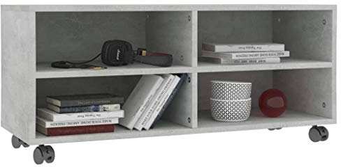 Mueble TV Moderno de Madera Contrachapada con 4 Compartimentos para Organizar Dispositivos Multimedia