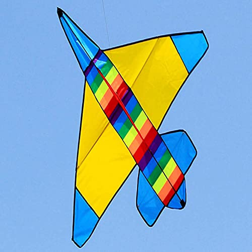 Kites for Kids Kites for The Beach Yellow Polyester Outdoor Sports Plane Kite/Double Color Children's Adult Toys with Handle and Line 400M LSDRALOBBEB 929(Color:Yellow 400m Line)