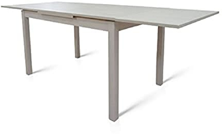 Dmora Sala da Pranzo Estensibile, Tavolo Moderno con allunghe, Consolle allungabile, cm 80x130/210h76, Colore Bianco frassinato