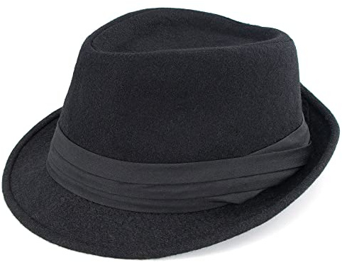 Vikodah Felt-Trilby-Fedora-Hat for Kids Short Brim Manhattan Gangster Cap for Boys 4-8Yrs