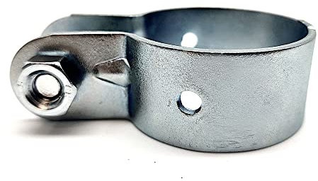 DOJA INDUSTRIAL | Morsetti Terminali Recinzioni | 48 mm | 20 Pezzi | Fascette Metalliche Fissaggio Palo Recinzione | Zincato | Morsetti Recinzione | Collare di Fissaggio Staffe Recinto Modulare