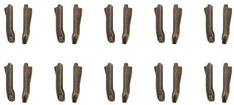 sourcing map 10 Stück Reißverschluss Reparatur Doppelt Open Reißverschluss Stopper Verriegelung Kit #5 Stecknadeln Reissverschluss Reparieren für Jacke Mantel Zweiwege Kleidung, Bronze Ton