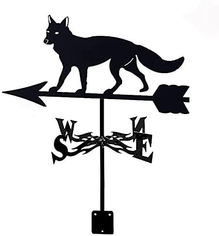 EICOFF Wetterfahne mit kleinem Fuchs-Ornament, praktischer Windrichtungsanzeiger, professionelles Messwerkzeug, korrosionsbeständig, mit Montagehalterung für den Bauernhof, Hof, Garten im Freien