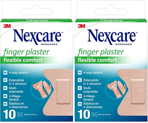 Nexcare Fingerpflaster Comfort Flexible, 44,5 mm x 51 mm, 10/Packung (Packung mit 2)