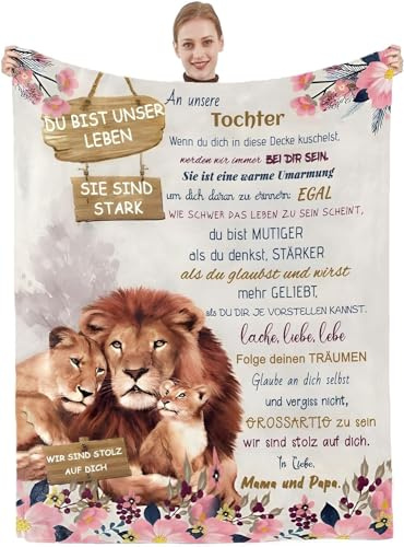 Personalisierte Decke Geschenk für Tochter Von Eltern, Kuscheldecke Flauschige An Unsere Tochter Von Mama und Papa, Brief Decken Geschenke Für Weihnachten Geburtstag Graduierung,18 Geburtstag Mädchen