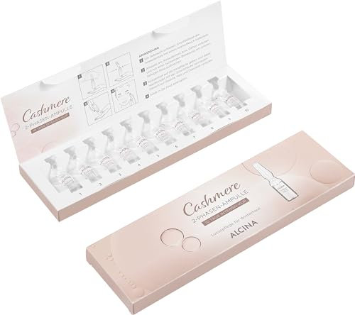 ALCINA Cashmere 2-Phasen Intensiv-Kur - 10 x 1 ml - Wohlfühlbooster für eine trockene Gesichtshaut - Mit Cashmere-Duft und pflegenden Ölen