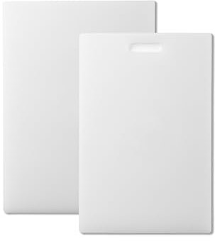 ABEL DESIGN - Ensemble de planches à découper pour cuisine, 2 planches à découper Big + Medium épaisseur 0,8 cm, planches à découper HACCP en polyéthylène blanc de haute qualité, fabriquées en Italie,