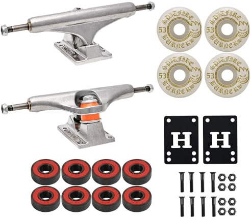 INDEPENDENT Skateboard Trucks 139 Mid + 53mm Spitfire Burners Wheels, ABEC 5 Bearings
