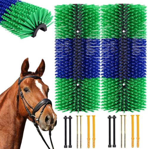 2 Pack Cattle Scratch Brushes, Horse Brushes, Full Massage Brush, Relieve Itching on the Back of Farm Animals, Brushes for Horse, Cow, Sheep, Pig