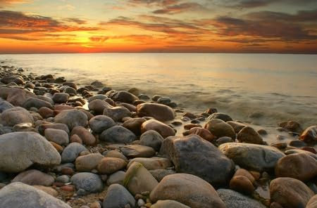 adrium Acryl-Bild 110 x 70 cm: Sonnenuntergang an der Ostsee. Polen. (11068364)