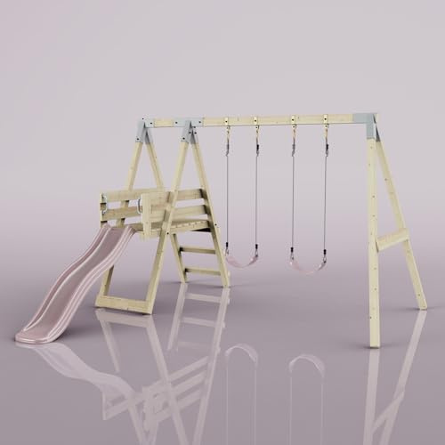 PolarPlay Schaukel Möwe aus Holz in Rosa