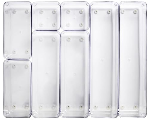 Schubladen Ordnungssystem 8 Teile 32x40cm 4 Größen 5,5cm klar transparent