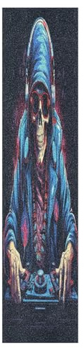 KAAVIYO Blauer Weihnachts-Cartoon-Dj Santa Skateboard Griptape Rutschfest Selbstklebend Longboard Griptapes Aufkleber Griffband 9x33in,44x10in(1pcs)