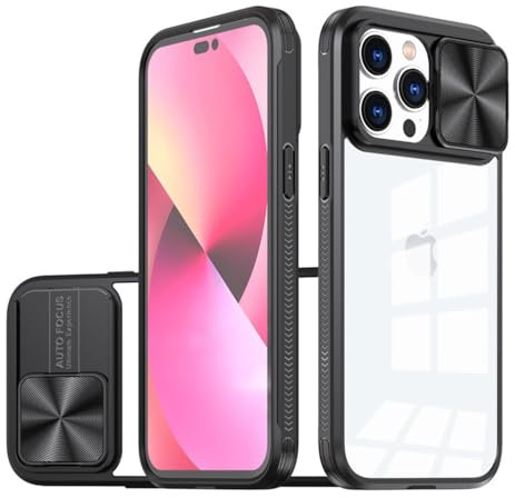 Per iPhone 15 14 13 12 11 Pro Max 11 Mix Color Trasparente Push Window Copriobiettivo Slide Camera Protection Custodia antiurto per telefono, T1, Per iPhone 14Pro