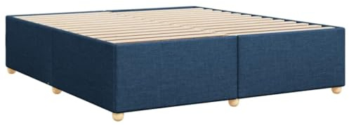 vidaXL Sängram utan madrass blå 180x200 cm tyg, sängbotten, plattformssäng, stoppad sängram, sovrumsmöbler, dubbelsäng, sängram av tyg