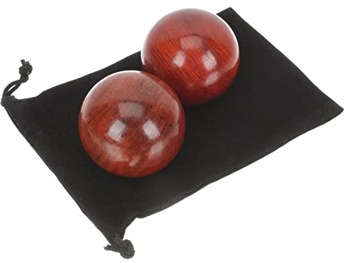 ORFOFE 2 Glatte Holzbälle als Handmassageball Lindern Handdruck und Schmerzen Fördern Muskelstimulation für Handübungen und Entspannung