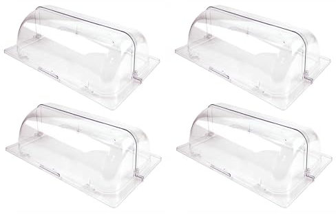 Plastic Clear Full Size Chafing Dish Cover Roll Top for Bakery Pan - Pack of, perfect for Desert Display, Cake & Cupcake Exhibition