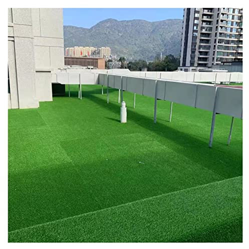 Künstlicher Gra-Rasenteppich für Garten, Haustiere, hohe Dichte, atmungsaktiv und UV-Schutz, Rolle mit Drainage, Rot, 1 x 8 m, Grün, 2 cm