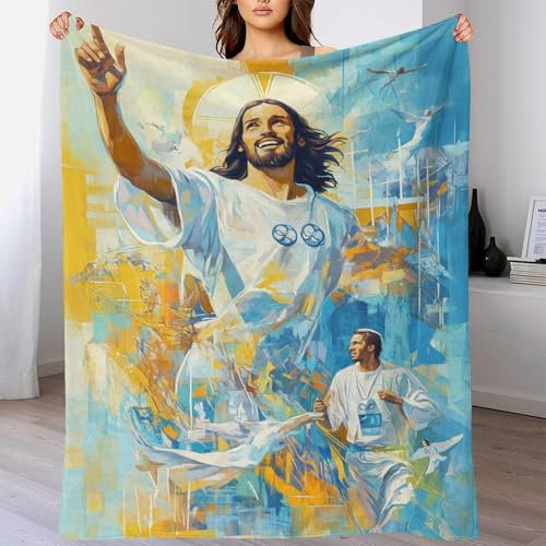 TBDUEPS Art Christian Jesus Weiche, pelzige Decken für Bett, Yogadecke für Frauen, personalisierte Weihnachts- und Geburtstagsgeschenke, 100 x 130 cm