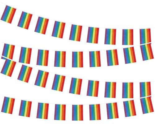 Bandera del Orgullo Gay, Bandera del Arcoíris Bandera del Orgullo de Poliéster Bandera del Mes del Orgullo Impermeable para Interior y Exterior para Decoración de Fiestas de Festivales LGBT