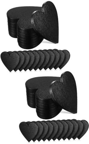 Cabilock 2 Sätze Herzförmige Tafel Konfetti Herzen Kartenständer Herzen Zum Basteln Herzanhänger Verzierungen Zum Basteln Herz Bastelformen Mini Kreidetafeln Mini Schilder 20 Stück * 2