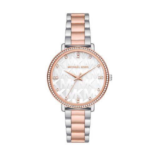 Michael Kors Damen Pyper Uhr, Quarzwerk mit DREI Zeigern, mit Edelstahl- oder Legierungsarmband