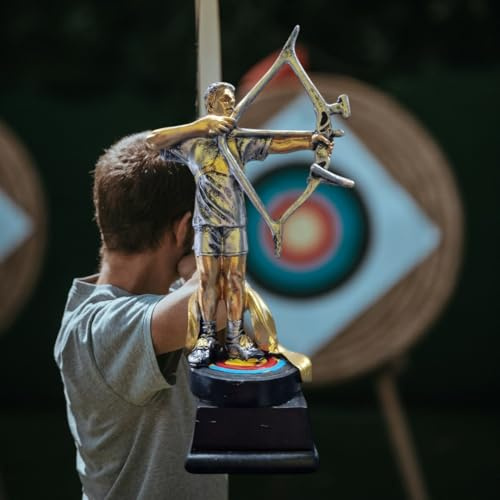 Pokal Bogenschießen 18 cm - Resin Trophäe Bogensport mit Schützenfigur