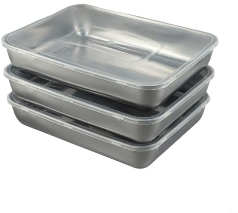 Set di 3 contenitori per alimenti in acciaio inox con coperchio ermetico, scatola per il pranzo in metallo ecologico Tiffin