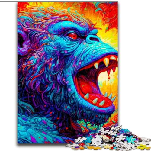 Puzzle mit 1000 Teilen für Erwachsene, Gorilla.. Puzzle mit 1000 Teilen, perfektes Weihnachts- und Neujahrsgeschenk, Feiertagsgeschenk (Größe 26x38cm)